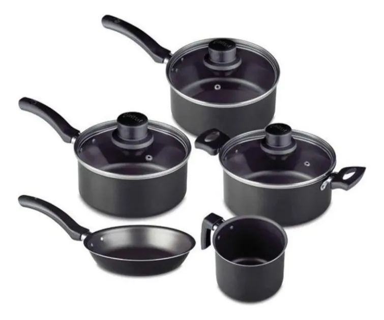 Imagem de Jogo De Panela Perfect Preto Antiaderente Eirilar 5 Peças Preto