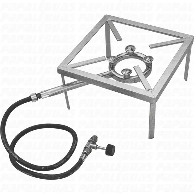 Imagem de Fogareiro Quadrado Caminhoneiro Com 4 Caulins 23x23x13 Papaleguas 