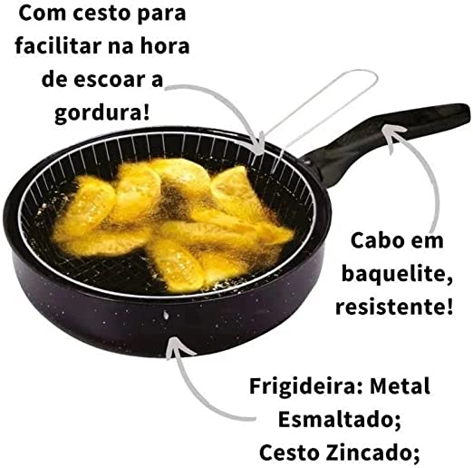 Imagem de Frigideira Esmaltada Com Cesto Roa 26Cm