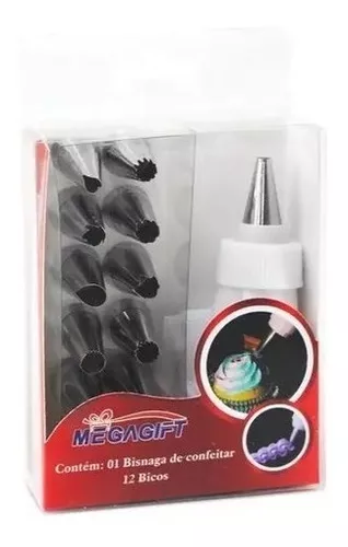 Imagem de Kit Confeiteiro Bolo Cupcake Saco Decorador 12 Bicos Inox