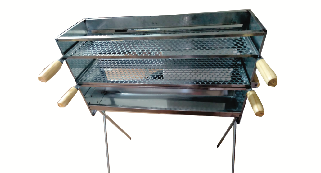 Imagem de Churrasqueira Dupla Inox Espetinho Tradicional Com 2 Grelhas